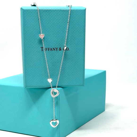 Authentic Tiffany& CO. Heart Link LariatNecklace: